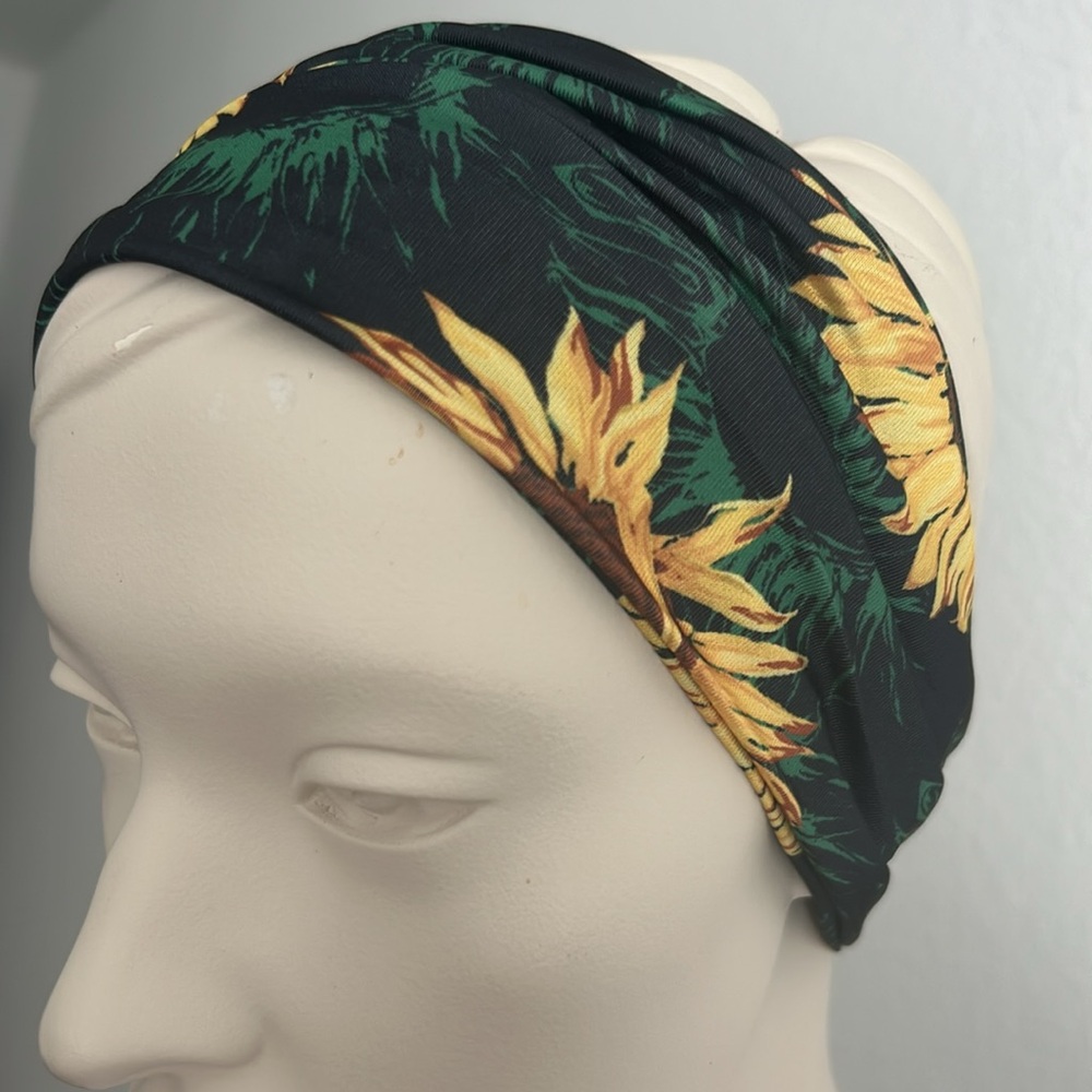 Vibrant Sunflower Wide Boho Stretch Headband
